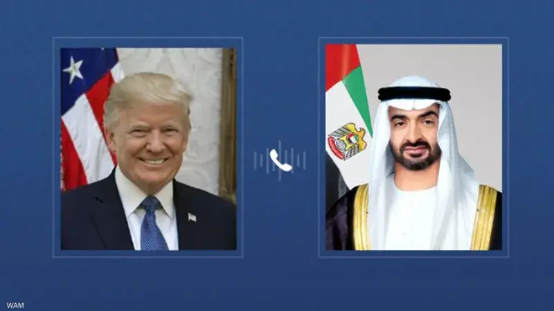 محمد بن زايد وترامب يبحثان التطورات التي تشهدها المنطقة