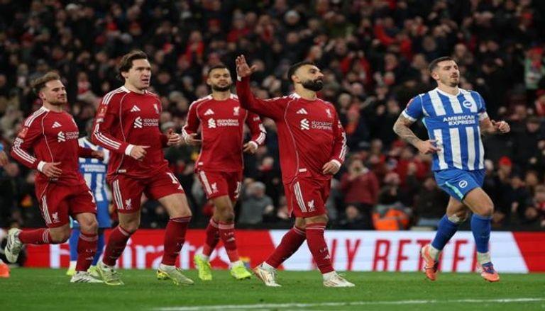 محمد صلاح يظهر تألقاً لافتاً في مباراة فريقه مع برايتون بكأس الاتحاد الإنجليزي