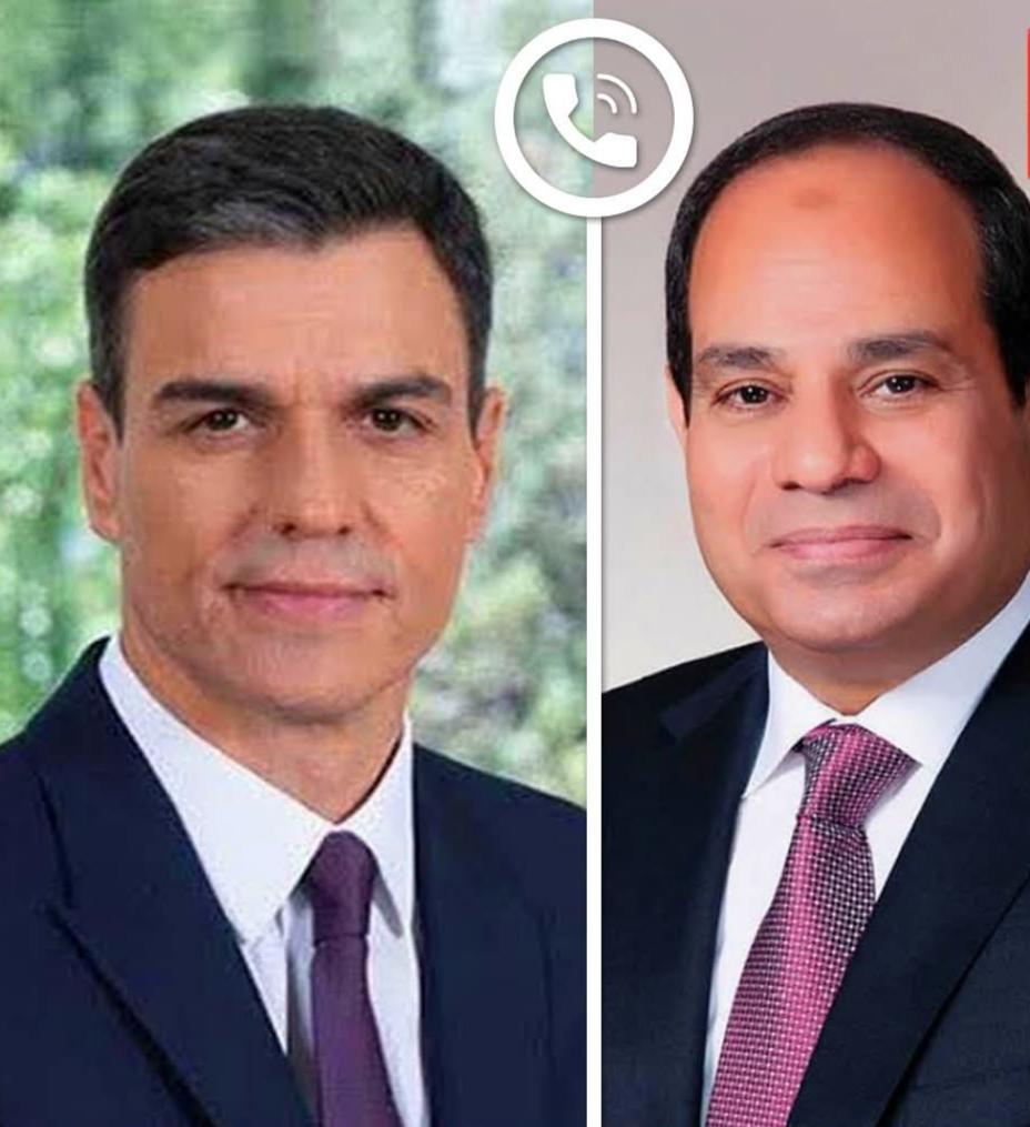 الرئيس عبد الفتاح السيسي،تلقي اتصالاً هاتفياً من رئيس وزراء إسبانيا بيدرو سانشيز