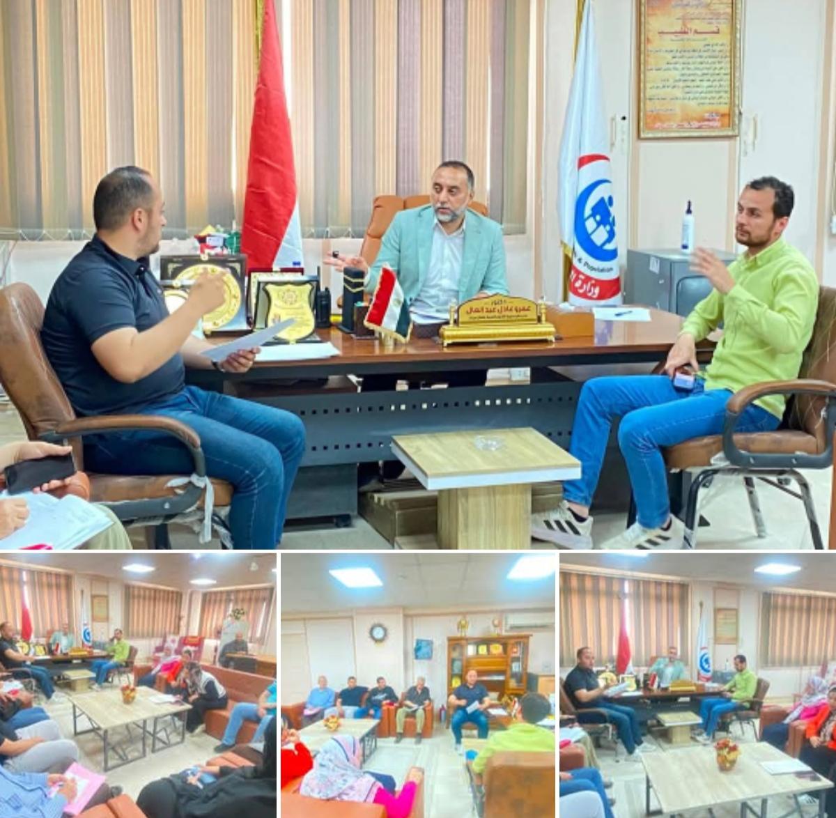 لرفع كفاءة العمل الميداني.. وكيل صحة شمال سيناء يترأس اجتماعاً موسع لوضع حلول جذرية وعاجلة لكافة المعوقات بإدارة النفايات الطبية وتطوير منظومة العمل بالمنشآت.