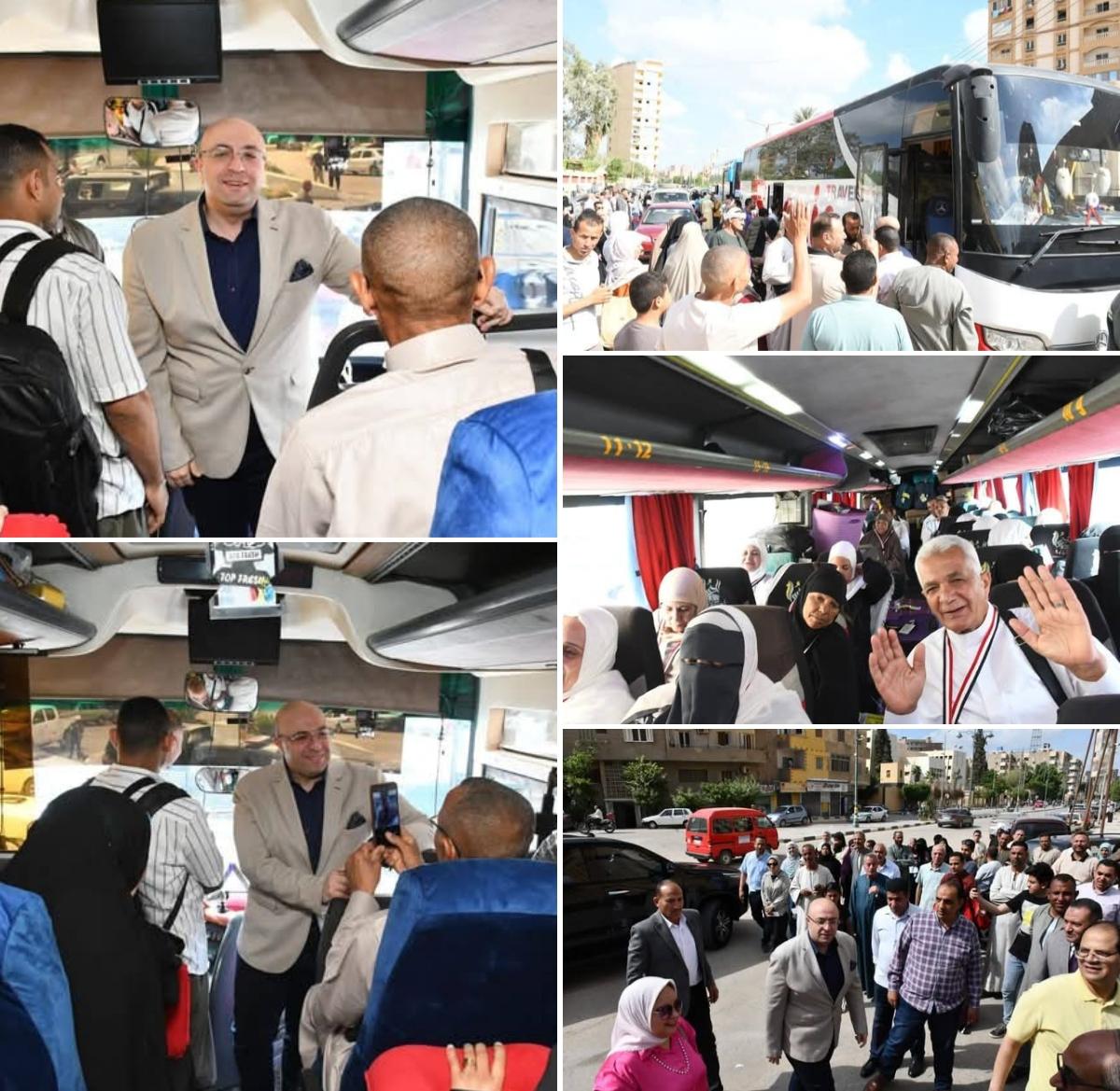 سفرهم للأراضي المقدسة.. محافظ الفيوم يودع حجاج بيت الله الحرام ويطالبهم بالدعاء لمصر