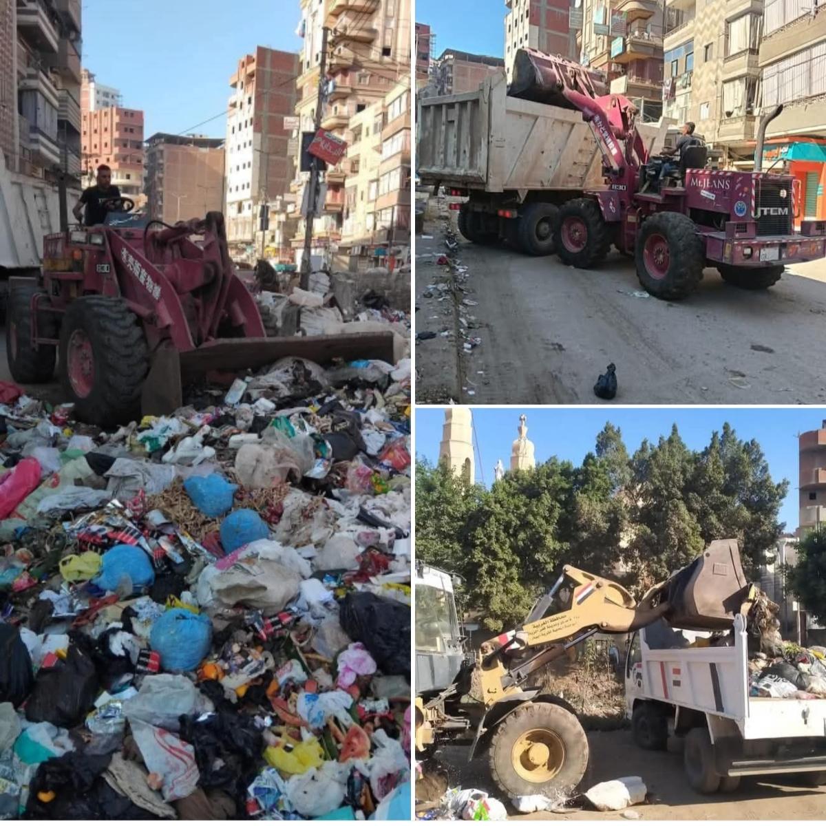 رفع 1100 طن مخلفات وإزالة 17 بؤرة قمامة خلال عيد الأضحى المبارك بمختلف مراكز ومدن الغربية