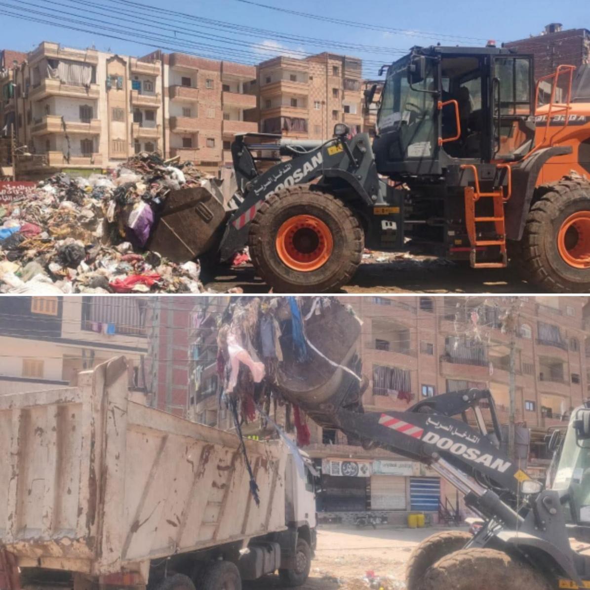 رفع 400 طن مخلفات بحى ثان فى أقل من ٢٤ ساعة بالمحلة الكبرى