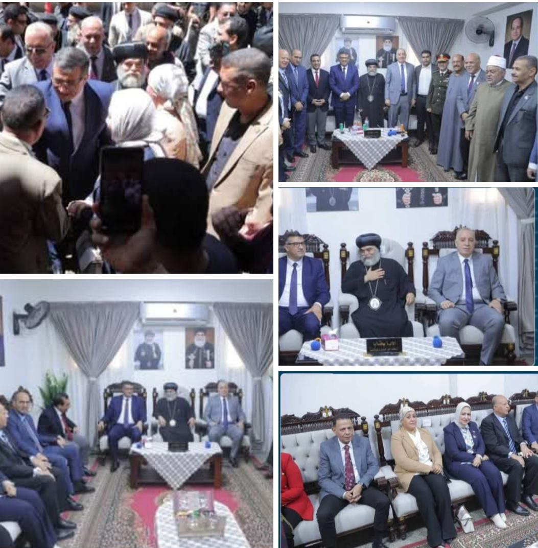 محافظ قنا ومدير الأمن يهنئان الأنبا بضابا أسقف نجع حمادي وتوابعها بعيد القيامة المجيد