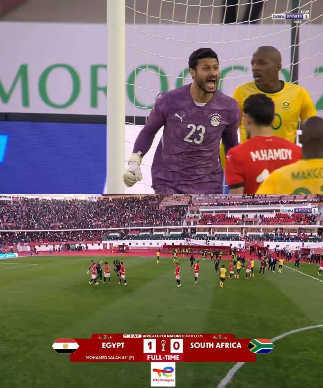 رسميا منتخب مصر إلى دور ال١٦ ببطولة الأمم الافريقيه بالمغرب