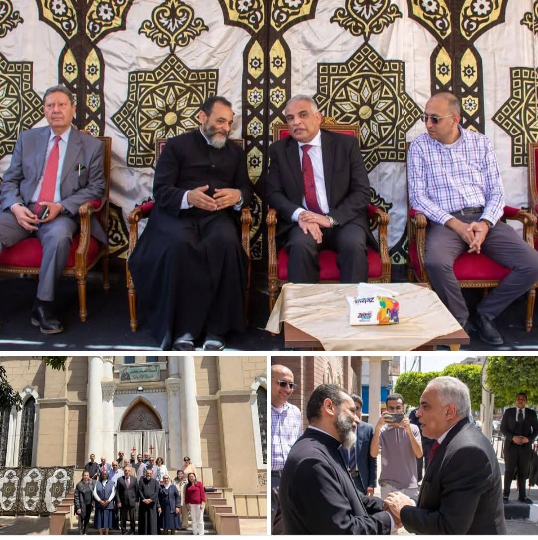رئيس جامعة طنطا يقدم التهنئة بالكنيسة الكاثوليكية بمحافظة الغربية