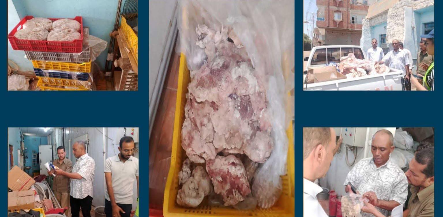 خلال حملة مكبرة.. ضبط 85 كيلو من اللحوم و424 قطعة من المنتجات الغذائية منتهية الصلاحية بنقادة