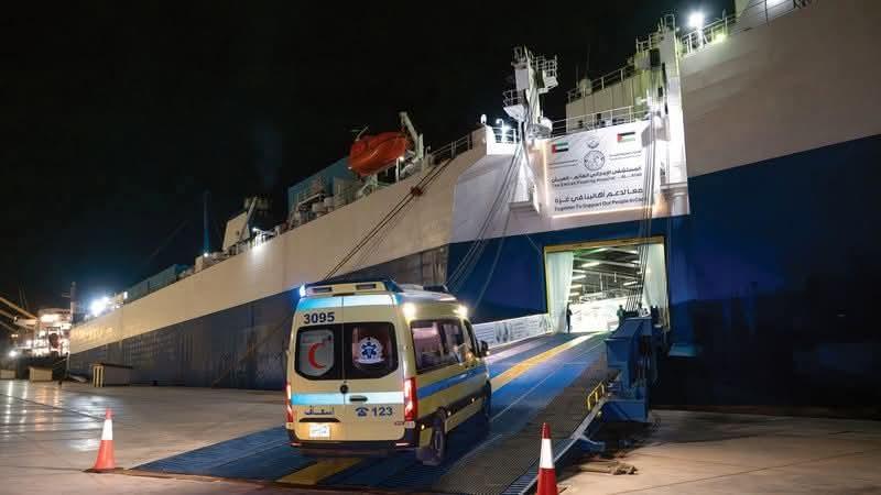 مستشفى الإمارات العائم بالعريش يستقبل ٧ حالات مرضيه من قطاع غزه