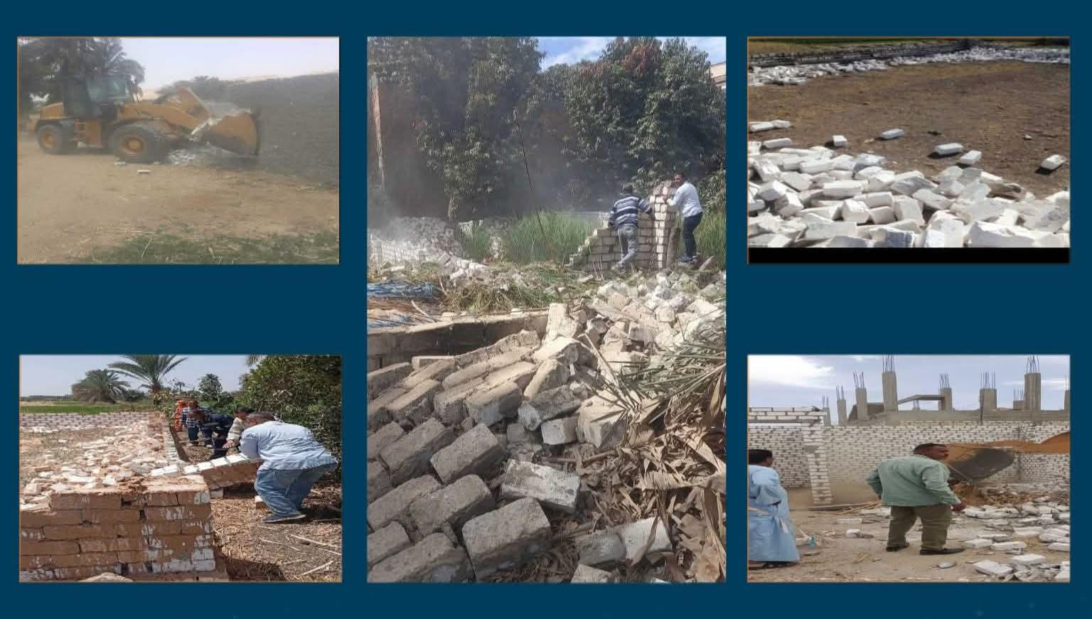 تنفيذًا لتوجيهات محافظ قنا.. إزالة 23 حالة تعدي على مساحة 6991 متر من الأراضي بنجع حمادي