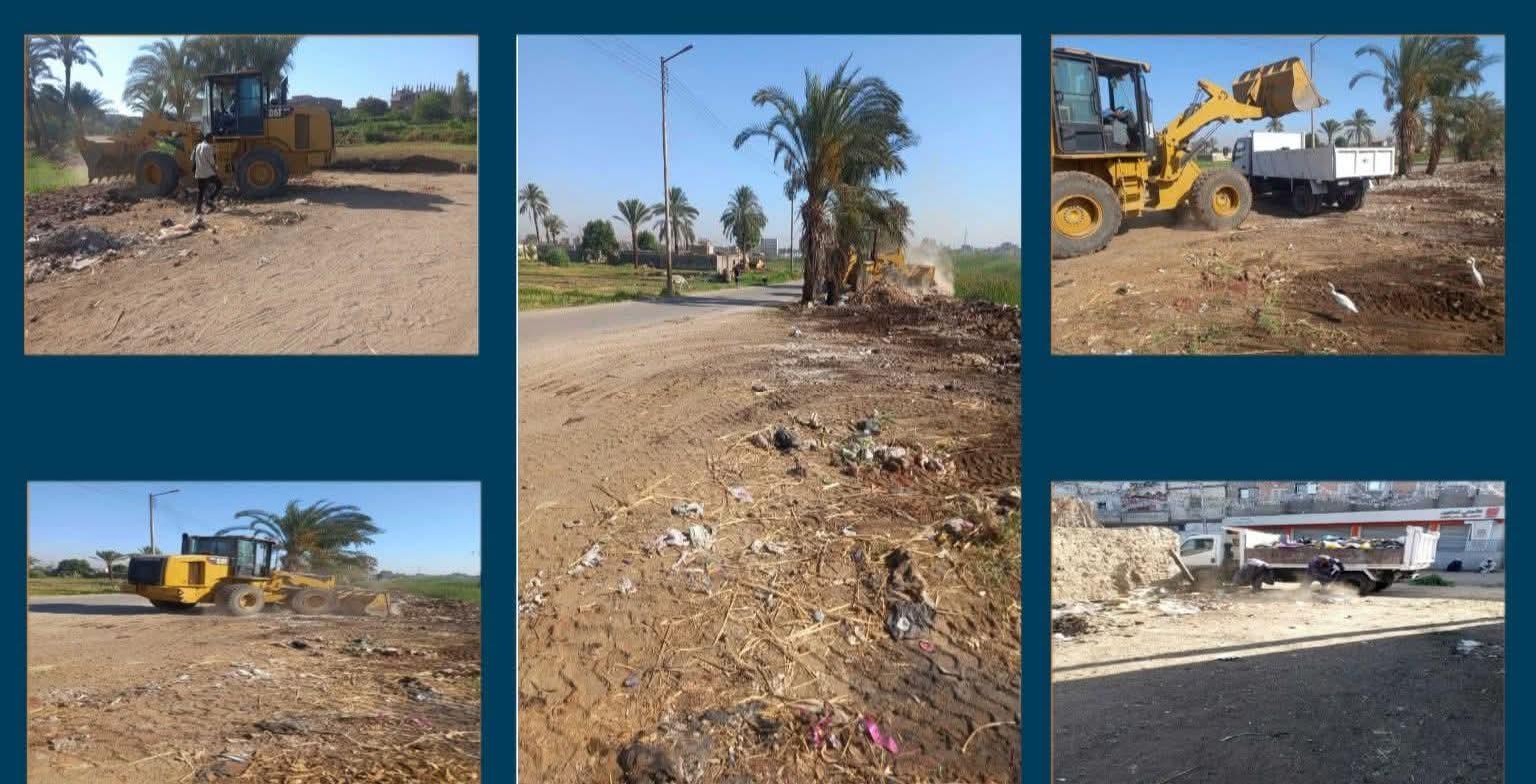 محافظ قنا يوجه بتكثيف حملات النظافة.. ورفع 64 طن مخلفات بمركز الوقف