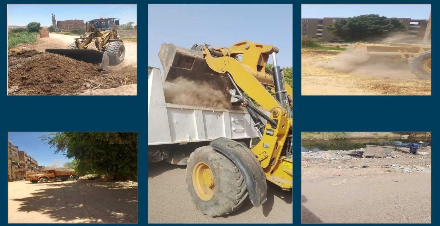 رفع 44 طنًا من المخلفات وإعادة فتح طريق مغلق منذ 10 سنوات بنجع حمادي