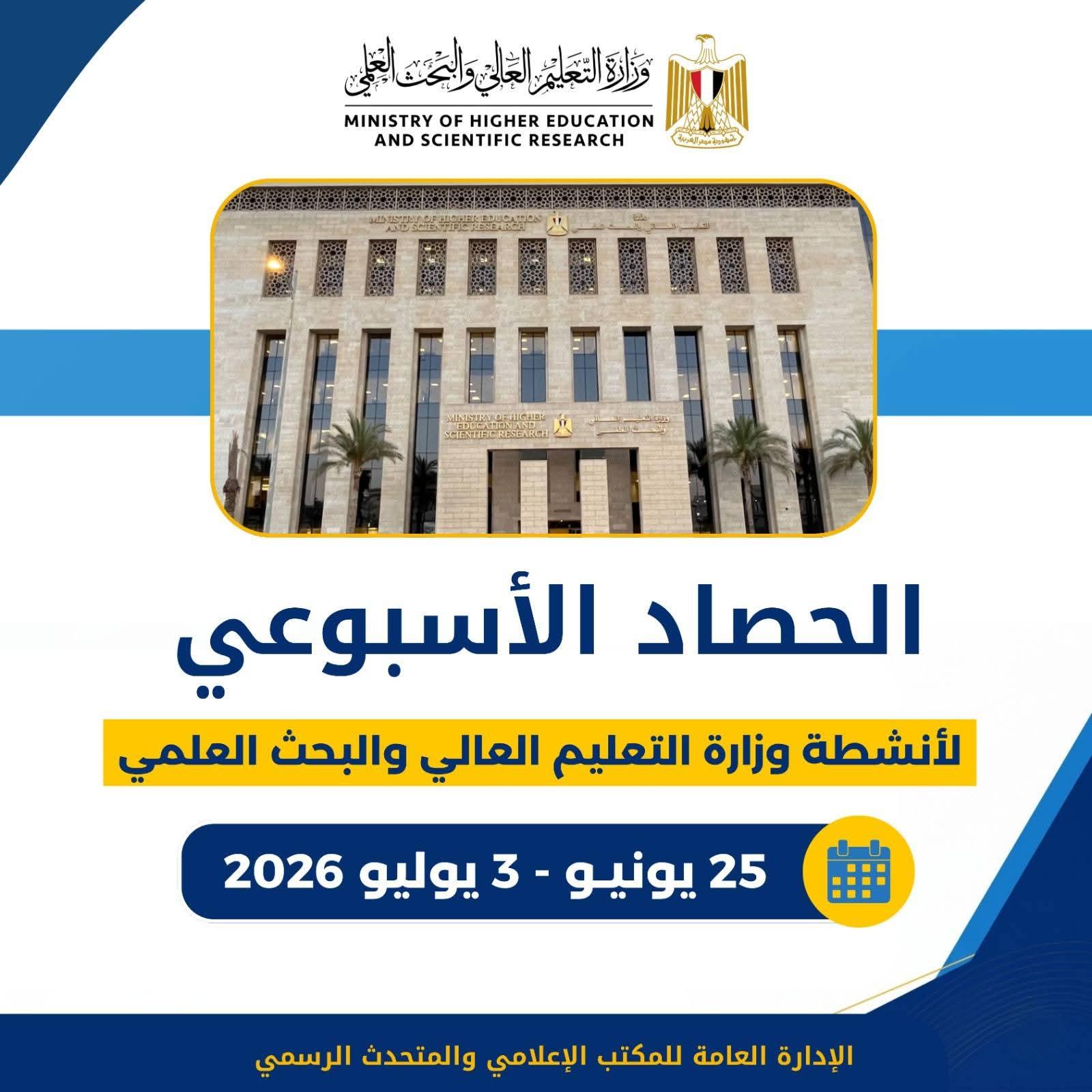 التعليم العالي.. إنجازات وأنشطة على مدار الأسبوع