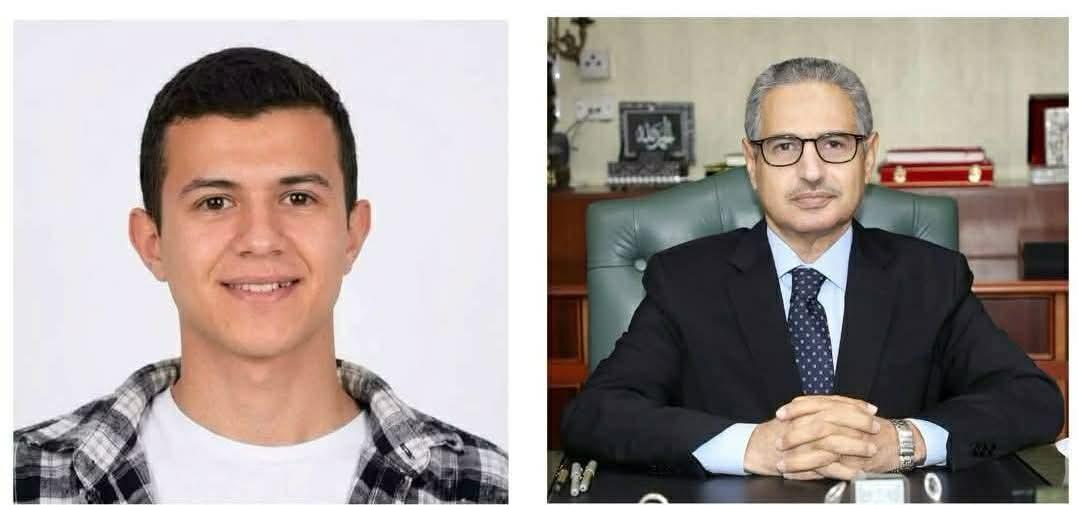 محافظ بني سويف يهنئ الطالب بدر محمود حسن بمدرسة لحصوله على المركز الأول على مستوى الجمهورية بين مدارس شركة المياه.
