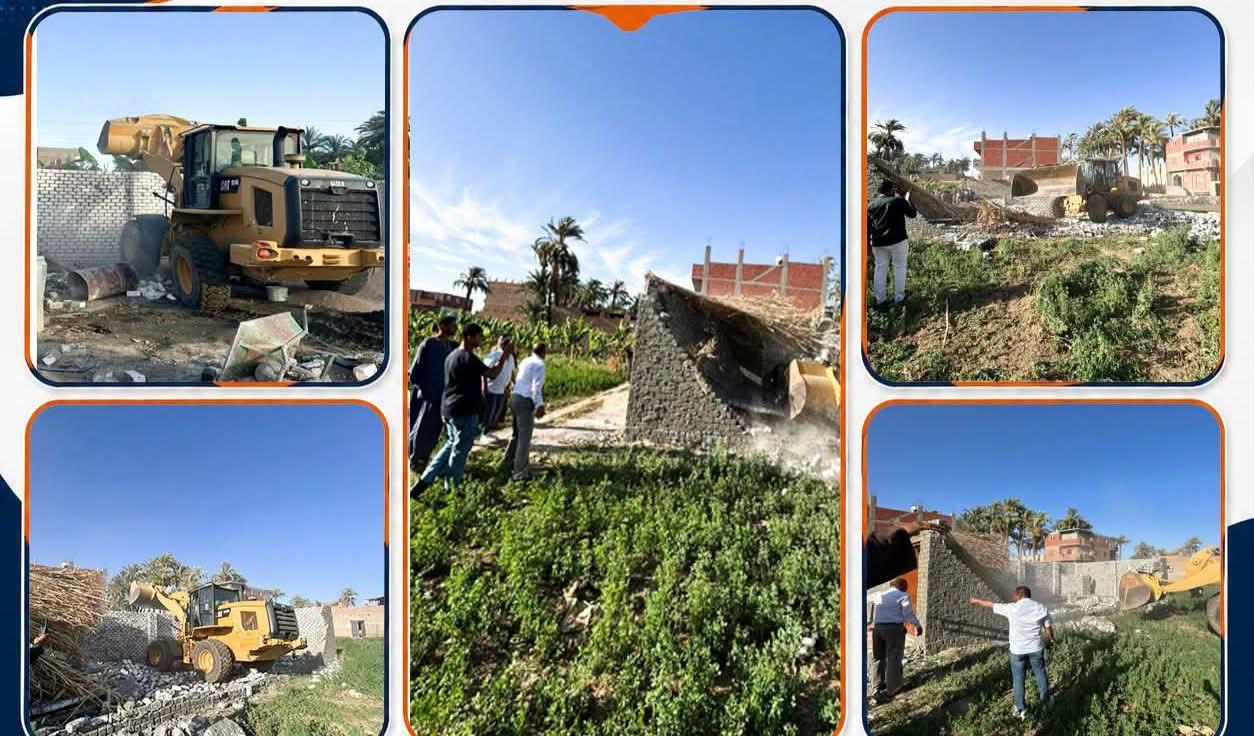 بتوجيهات محافظ قنا.. حملة مكبرة تزيل التعديات على الأراضي الزراعية في نجع المغاربة بالترامسة