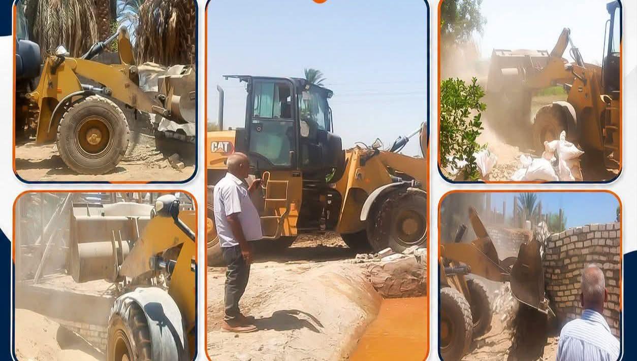 تنفيذًا لتوجيهات محافظ قنا.. إزالة 15 حالة تعدٍ و20 طاحونة للتنقيب غير المشروع عن الذهب بقوص