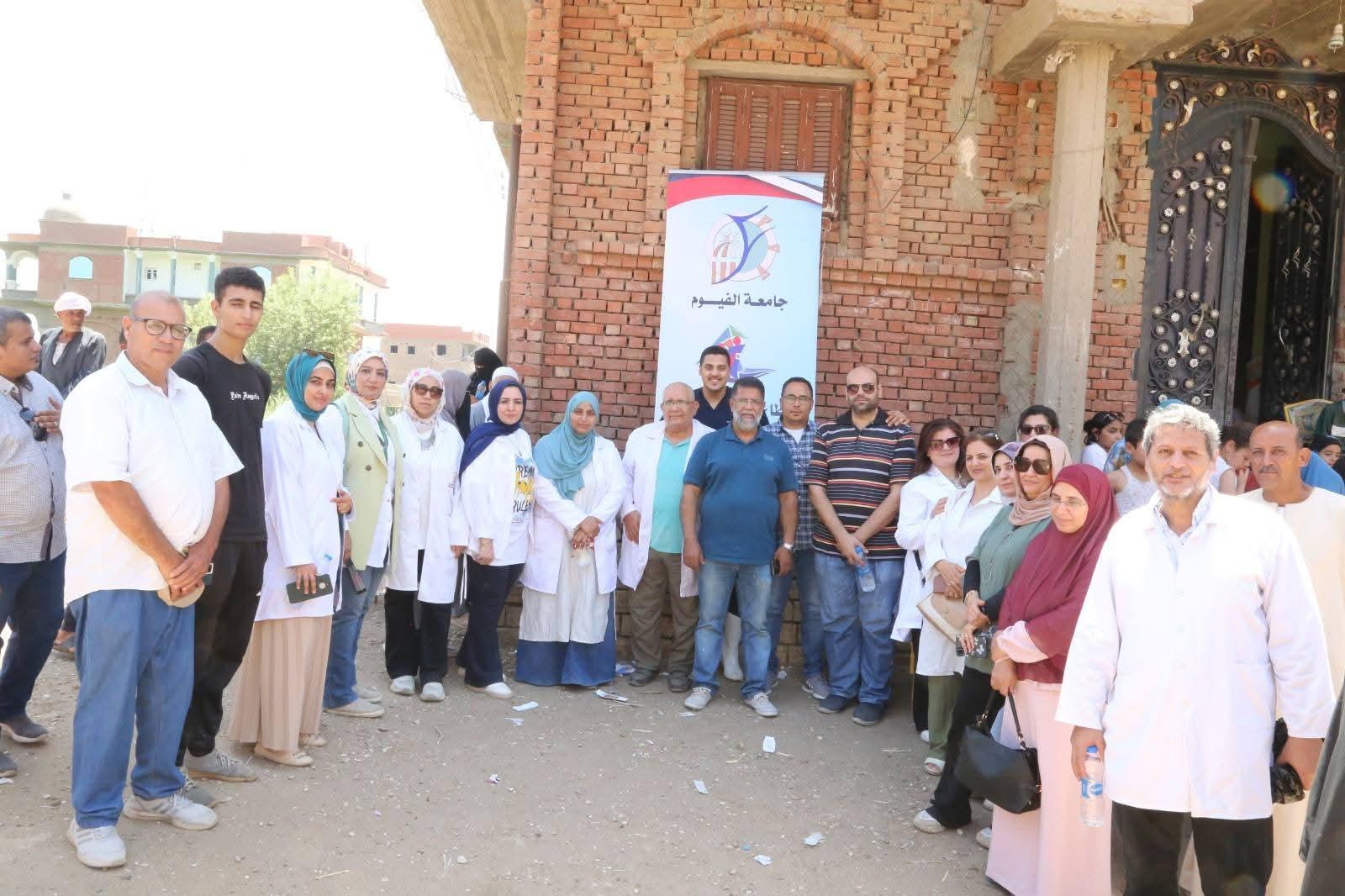 جامعة الفيوم: قافلة بيطرية شاملة بعزبة الهيشا بمنشأة الفيوم