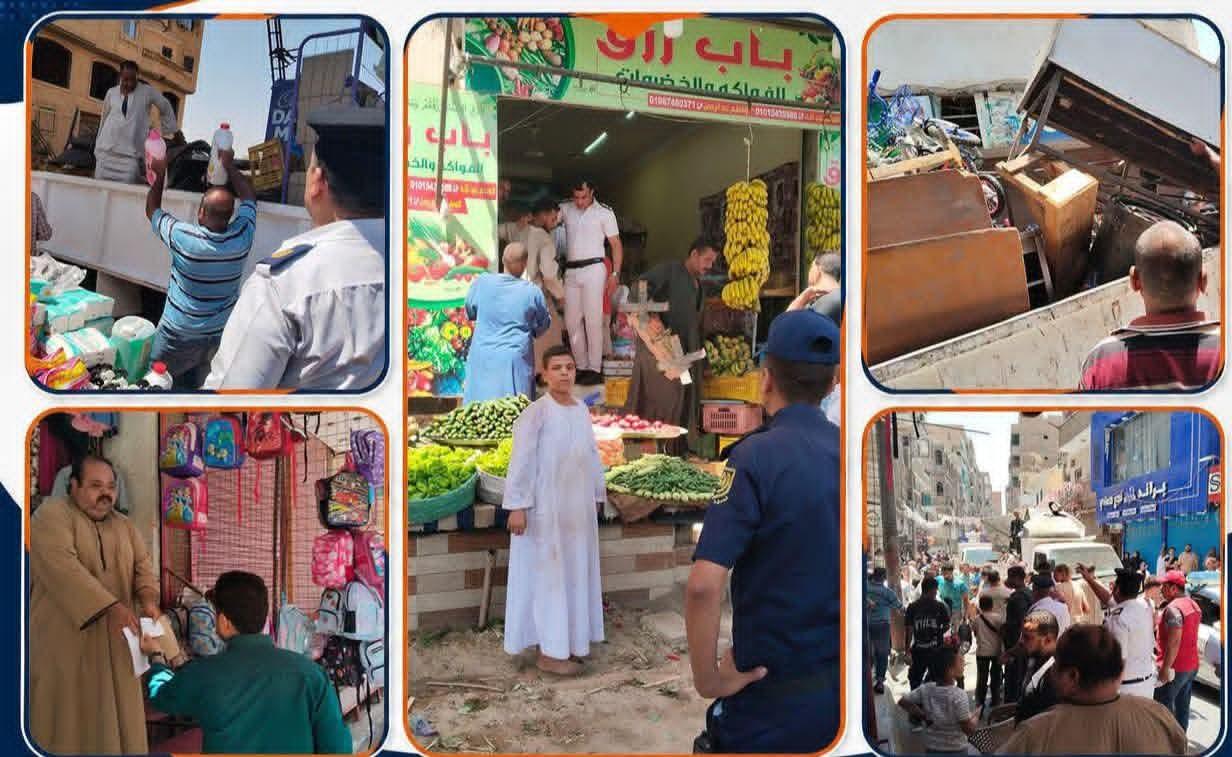 بتوجيهات محافظ قنا.. تحرير 540 محضرًا متنوعًا خلال حملة مكبرة لرفع الإشغالات بنجع حمادي