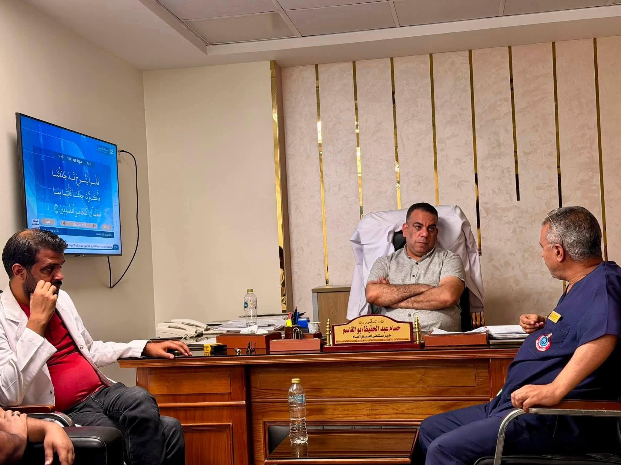 اجتماع لمتابعة أعمال مكافحة العدوى والجودة والصيانة الطبية بمستشفى العريش العام
