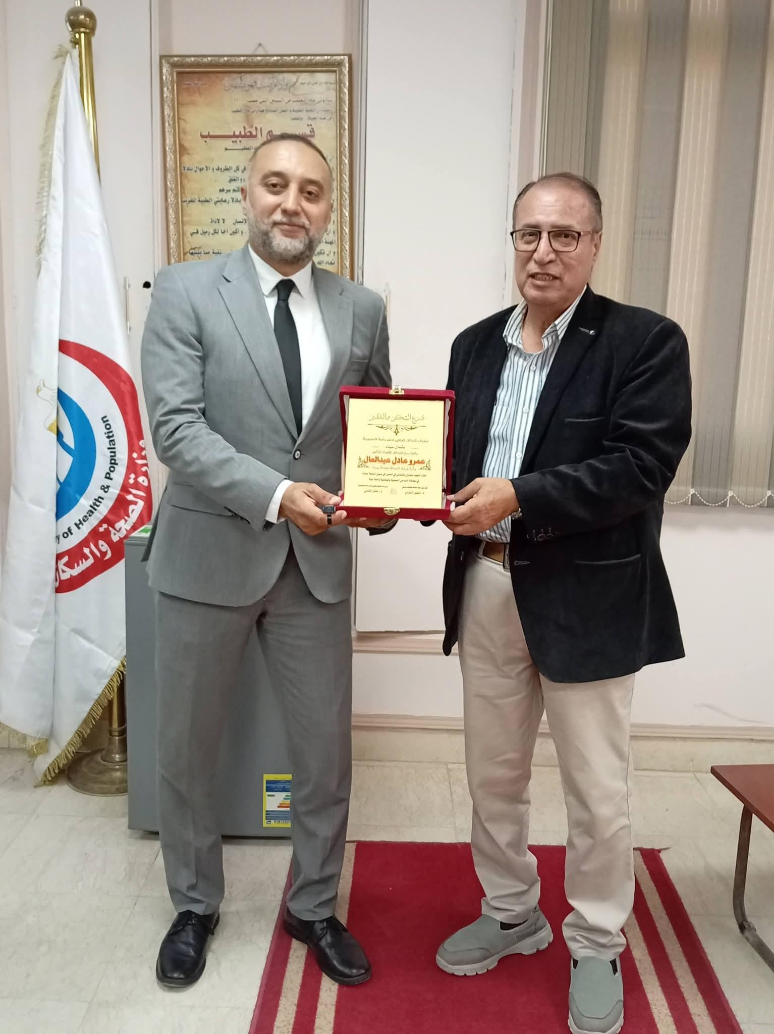التحالف الوطنى لدعم رئاسه الجمهوريه بشمال سيناء يهنئ وكيل وكيل وزاره الصحه على تجديد الثقه ويكرمه على إنجازاته